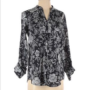 Jones New York long sleeve floral print blouse